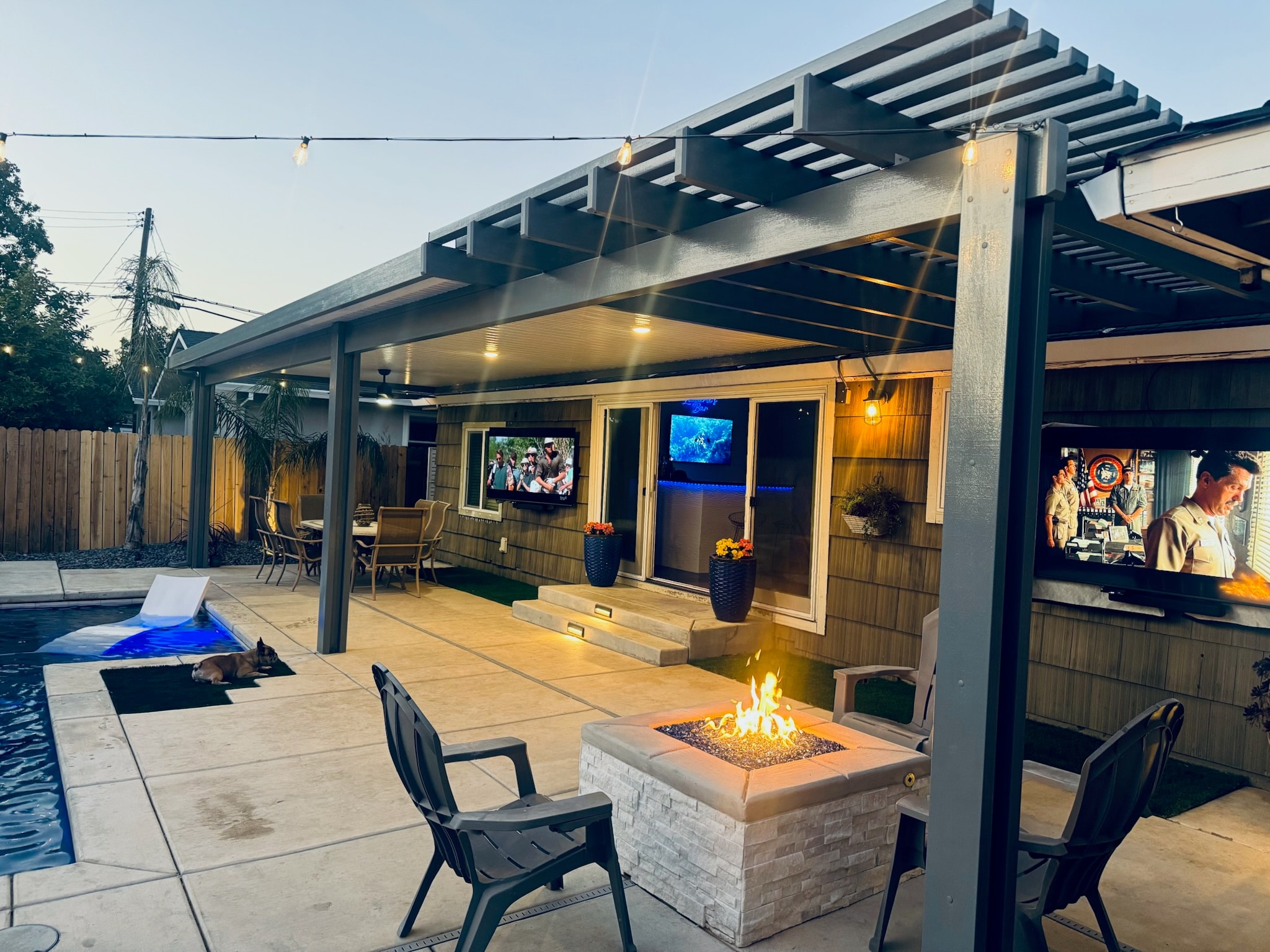 Aluminum patio cover installation by Clemex Construction
